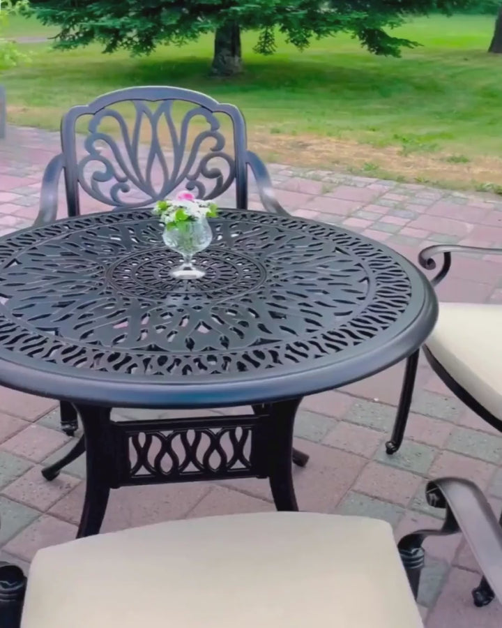 Ancona Outdoor Dining Table for 4 90 cm 90 cm Metal Dark Brown