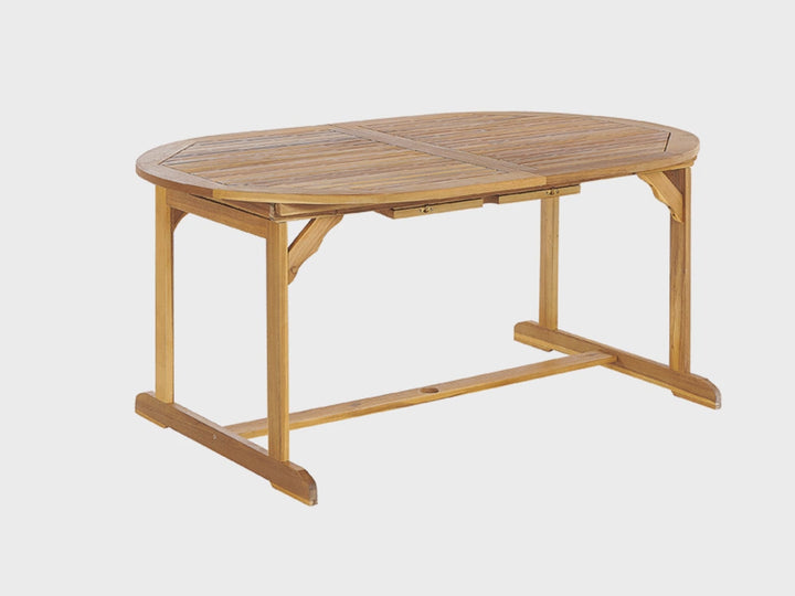 Maui Extending Garden Dining Table 160/220 cm 100 cm Acacia Wood Light Brown