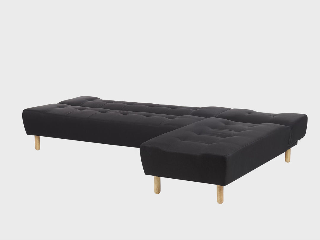 Alsten Left-Hand Corner Sofa Black Fabric Left Hand