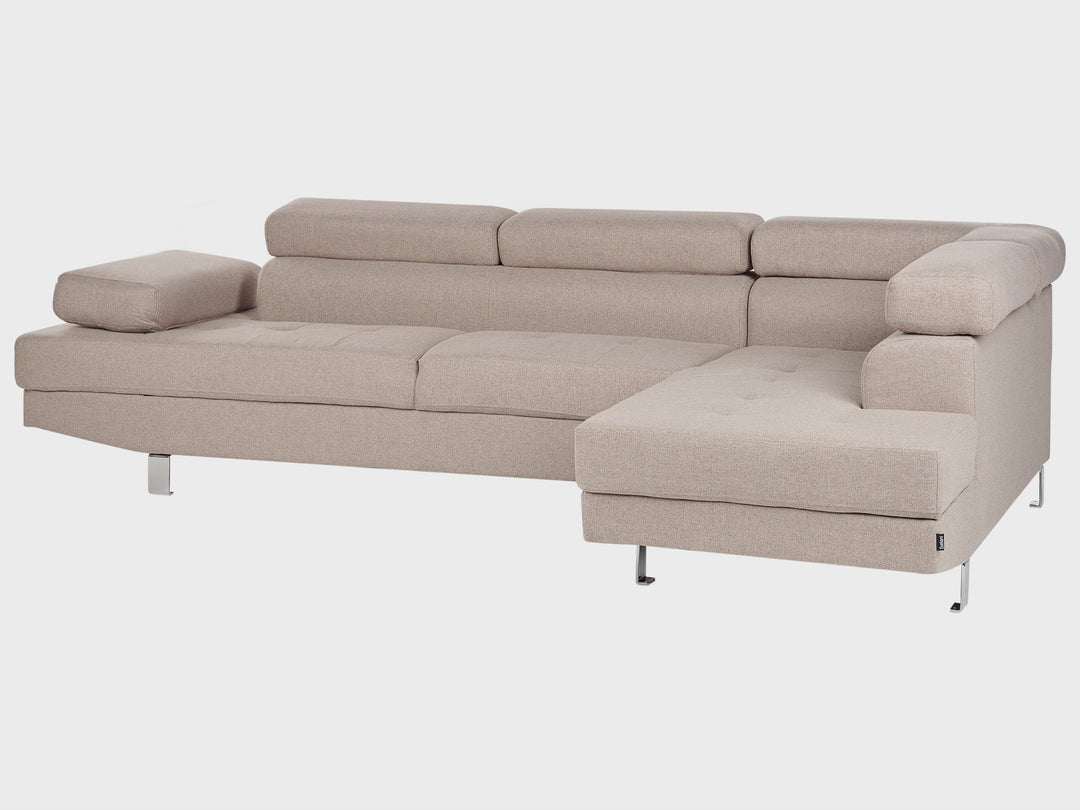 Norrea Left Hand Corner Fabric Sofa Beige