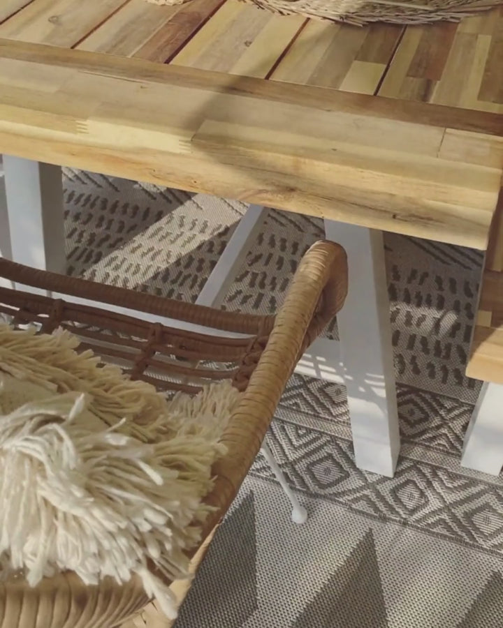 Scania Garden Dining Table 170 cm 80 cm Acacia Wood White