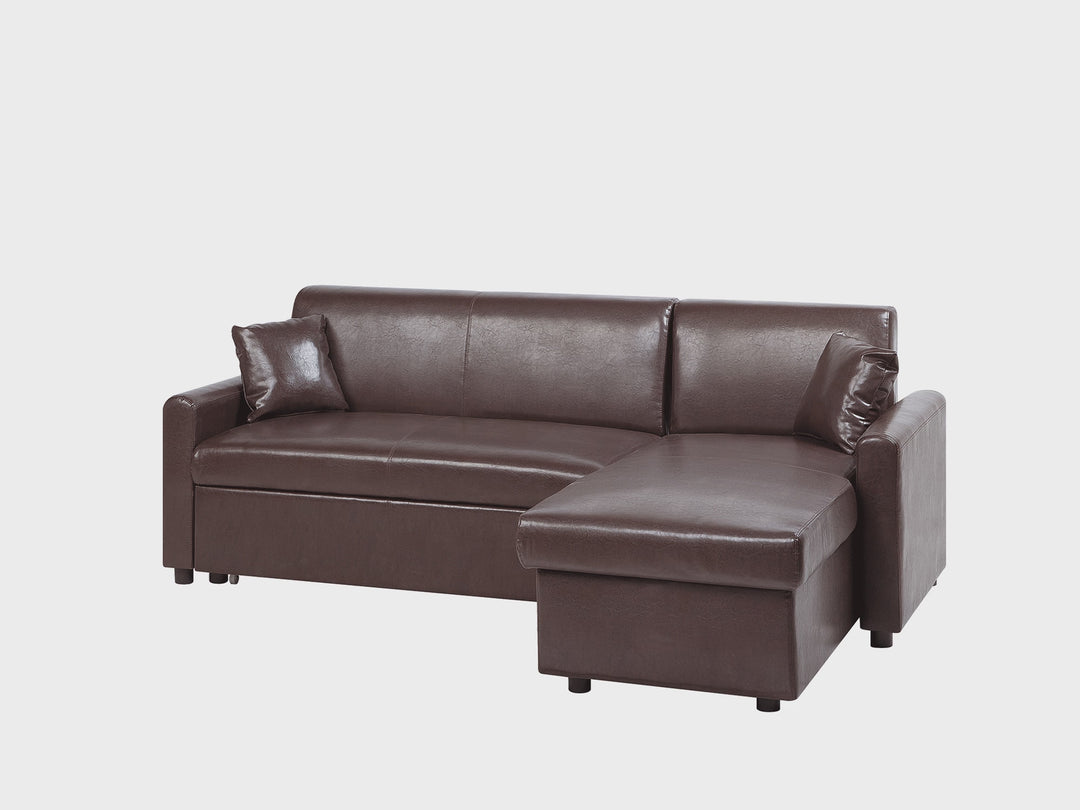 Ogna Corner Sofa Dark Brown Left Hand