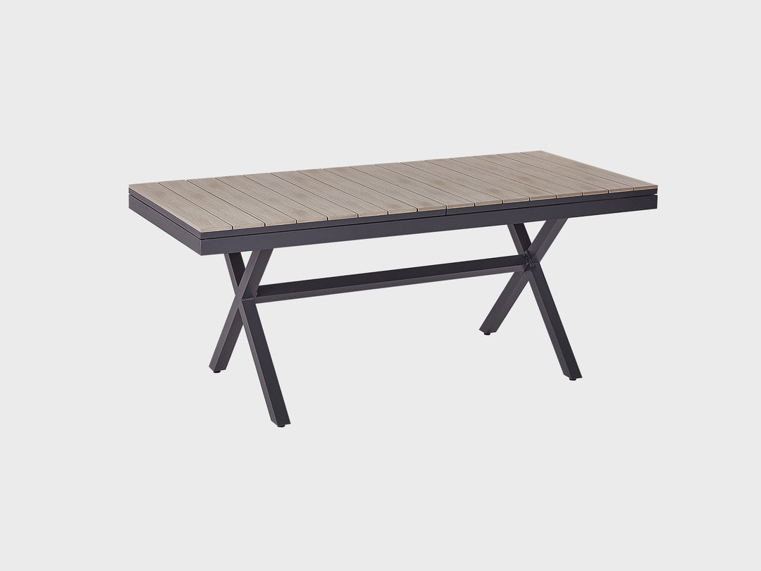 Fanes Extending Garden Dining Table 184/242 cm 90 cm Metal Graphite Grey