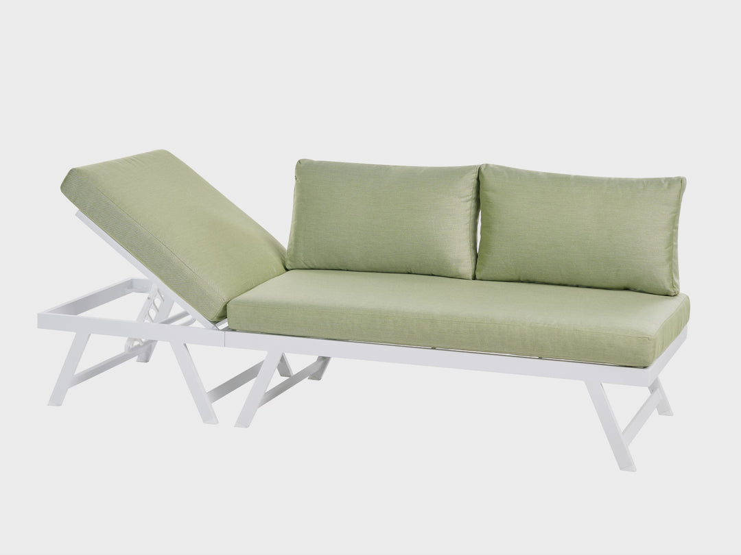 Coccorino Garden Corner Sofa with Table 5 Seater Metal Green