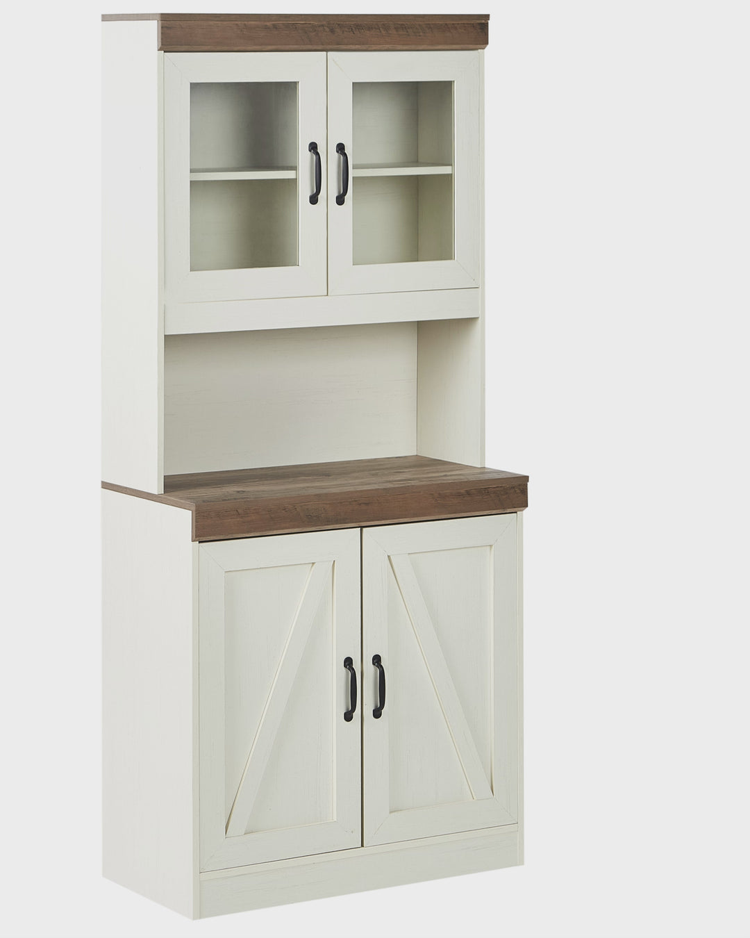Glass Display Cabinet 80 cm Brown/ White Lark