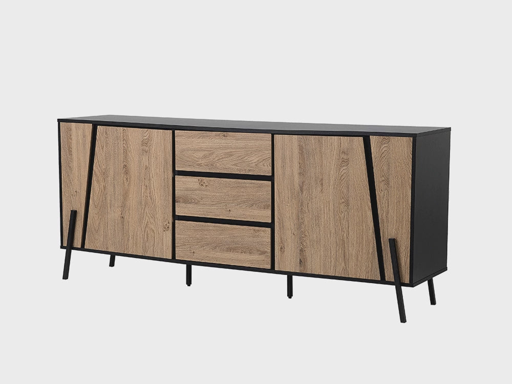 2 Door Sideboard Brown/ Black Eilisha