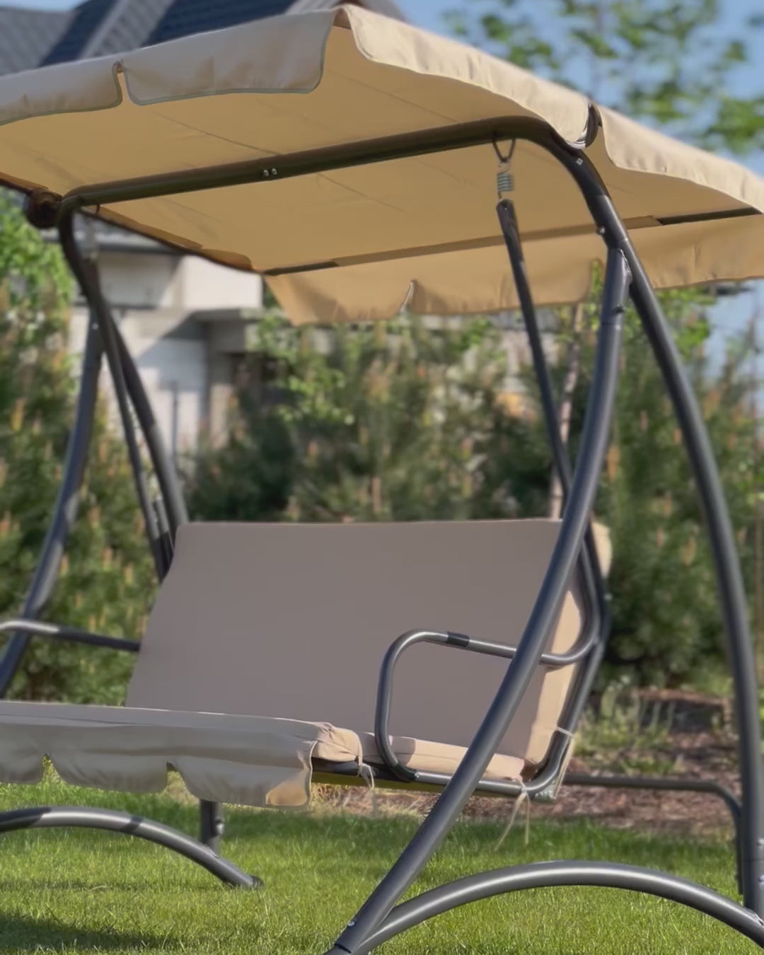 Temple Patio Swing Metal Sand Beige