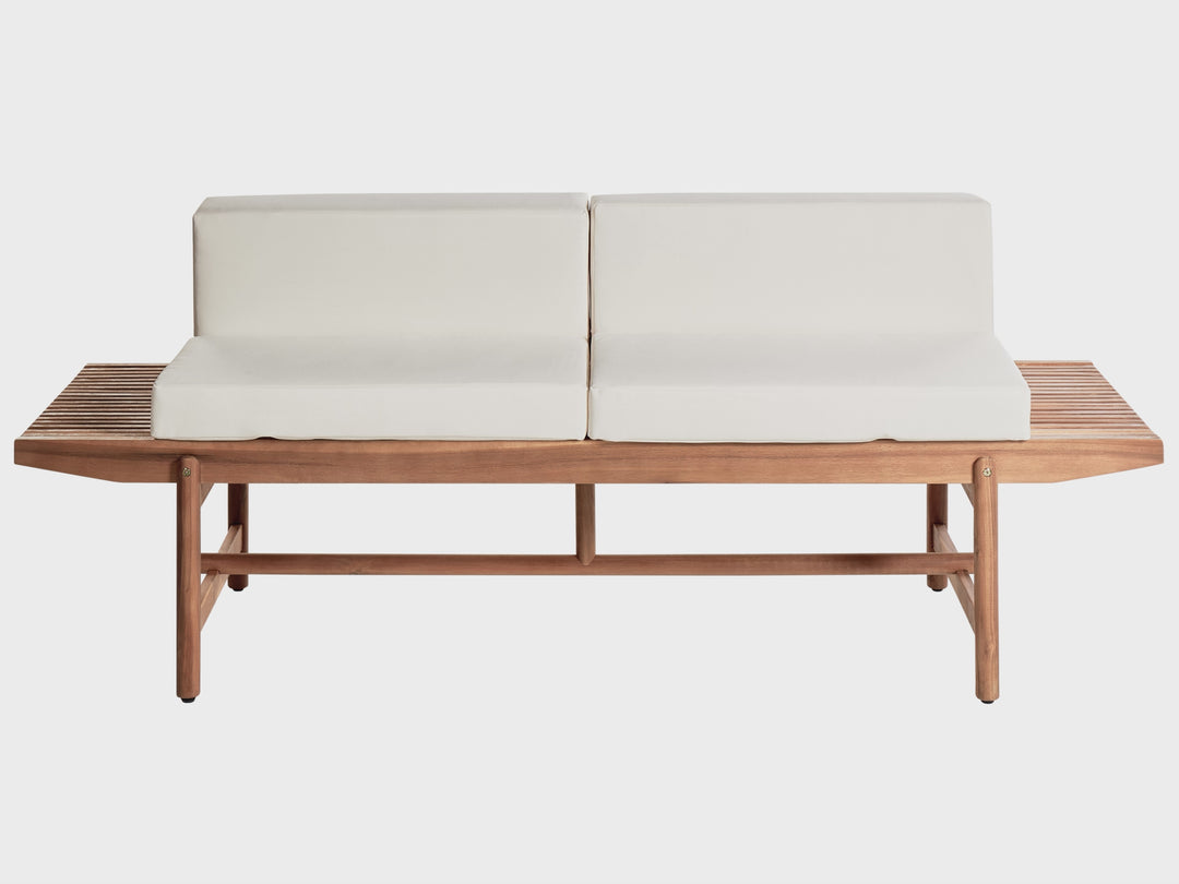Giaveno Garden Lounge Set with Table 4 Seater Acacia Wood Off-White