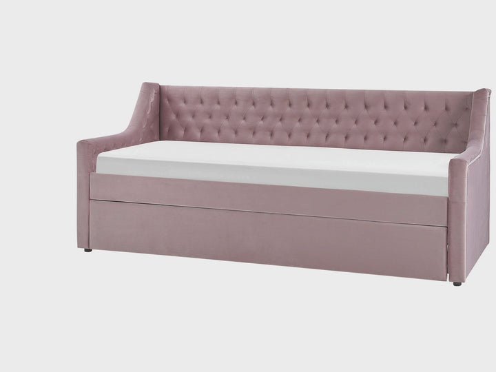 Velvet EU Single Trundle Bed Pink Montargis