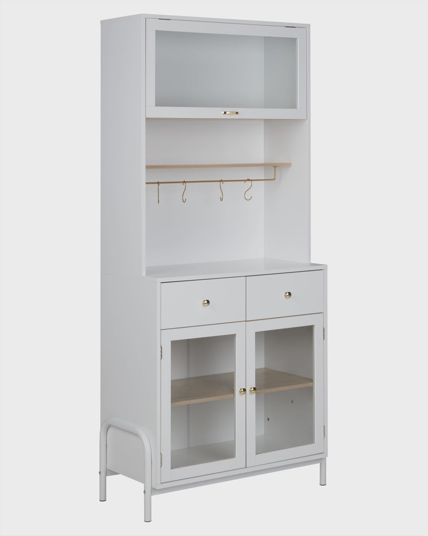 Marialyce Cabinet with Glass Displays White