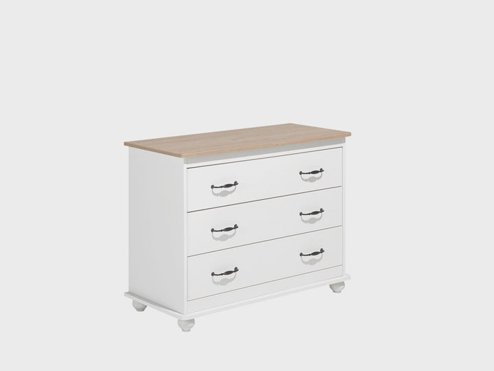 Everett 3 Drawer Chest White