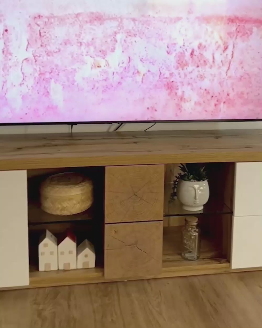TV Stand Brown/ White Labonte