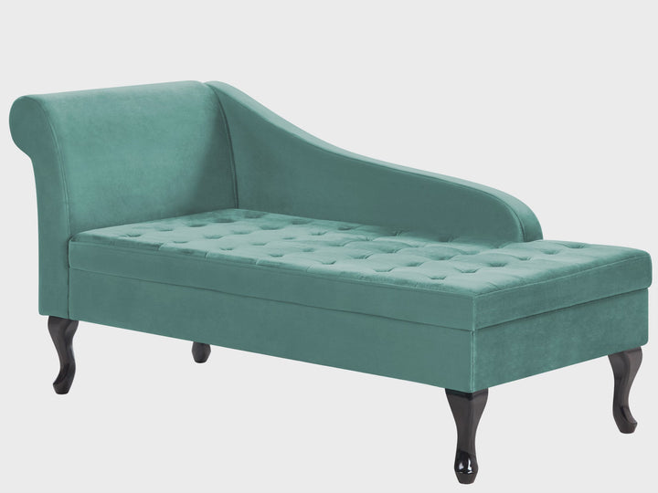 Pessac Left Hand Velvet Chaise Lounge with Storage Teal