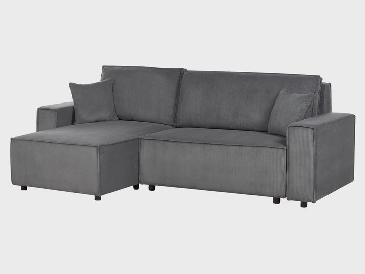 Abacka Sofa Bed Graphite Grey Corduroy Right Hand