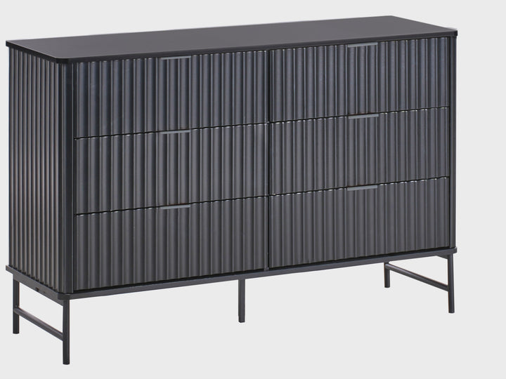 6 Drawer Chest Black Cartwright