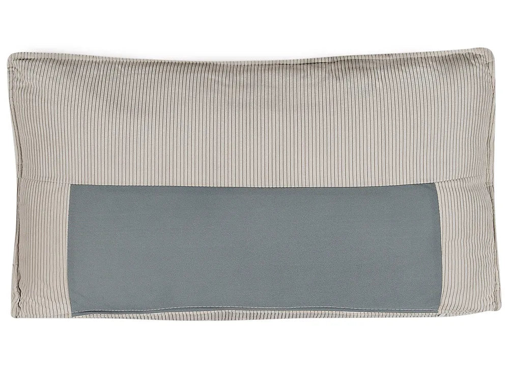 Corner Sofa Bed 3 Seater Corduroy Beige Left Hand Middale