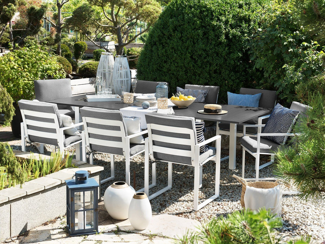 Pancole Extending Garden Dining Table 168/248 cm 100 cm Metal Grey