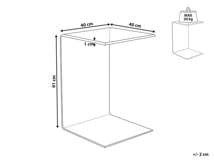 Side Table Tempered Glass Brown Beore