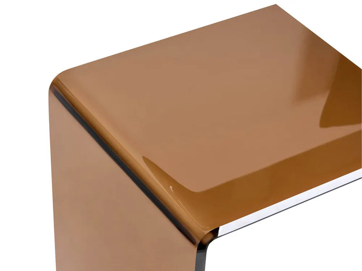 Side Table Tempered Glass Brown Beore