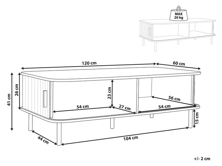 Coffee Table Brown with Storage Adelyn
