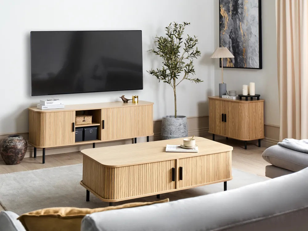 Coffee Table Brown with Storage Adelyn