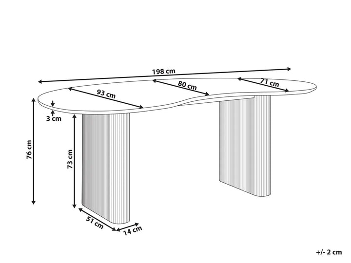 Dining Table White 198 cm 93 cm Bason