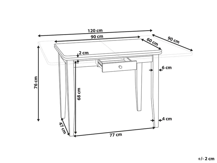 Extending Dining Table Dark Brown 90/120 cm 60 cm Wood Aveon