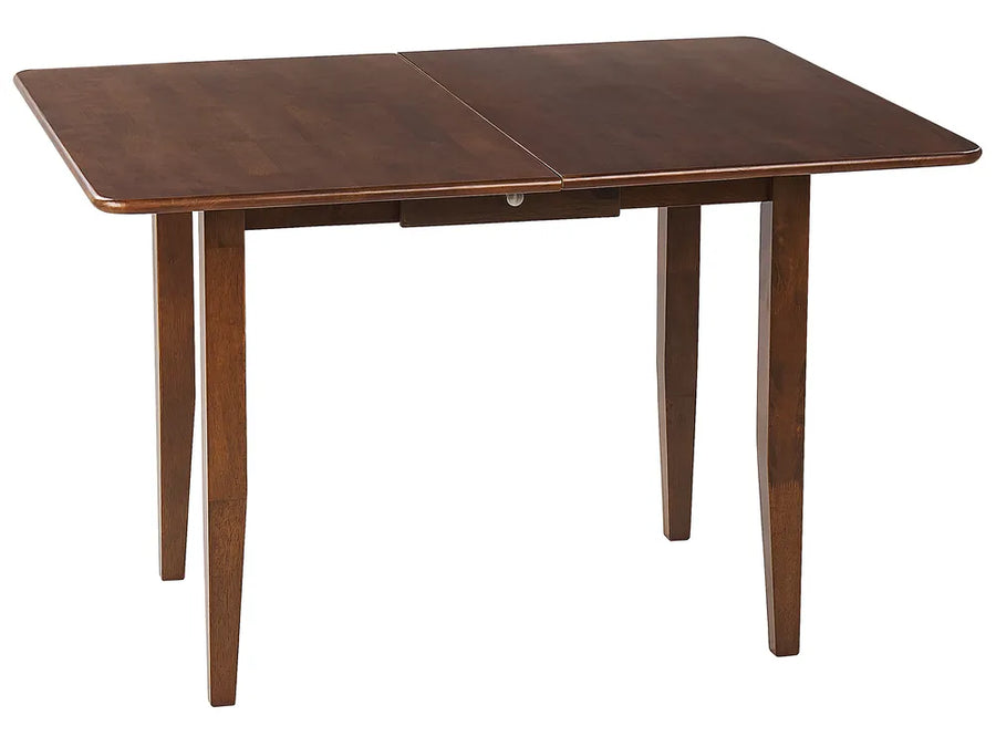 Wooden dining table with a white background