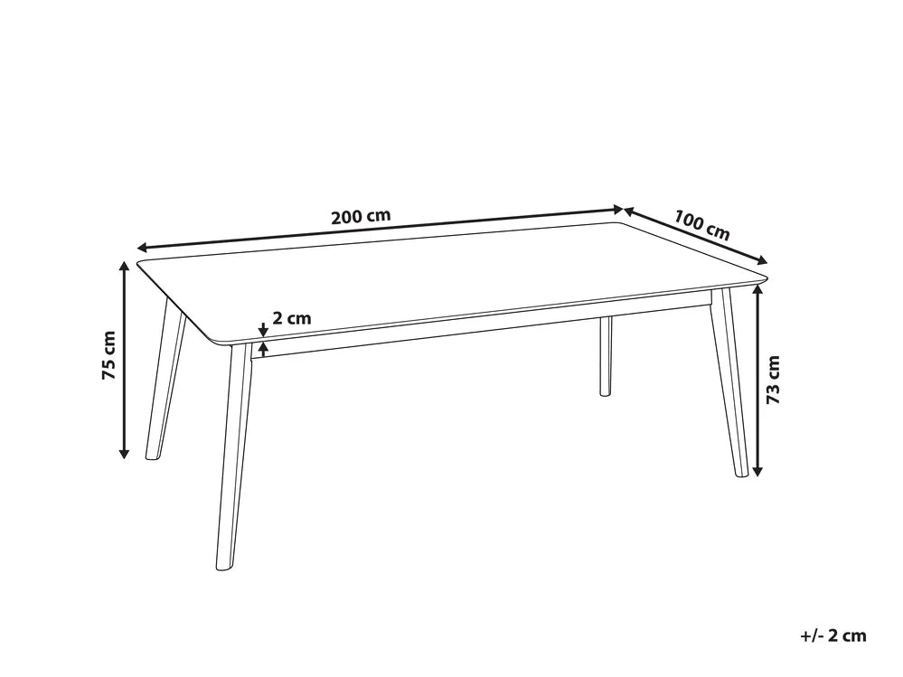 Dining Table Dark Walnut 200 cm 100 cm Varena