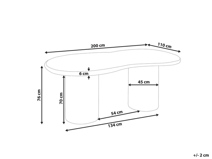 Garden Dining Table 200 cm 110 cm Terrazzo Effect White Terrazzo Chesley