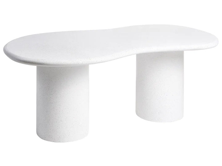 White terrazzo garden dining table