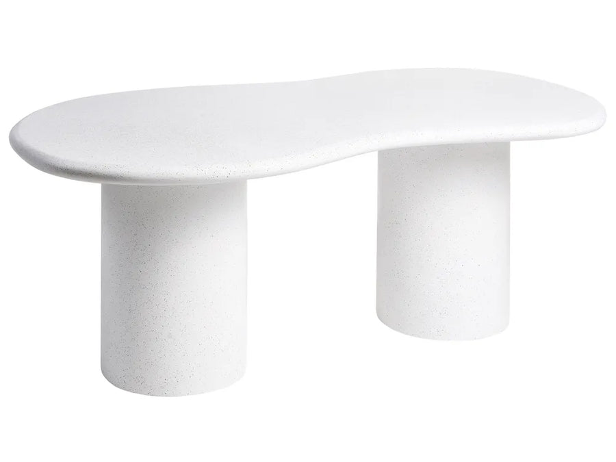 White terrazzo garden dining table