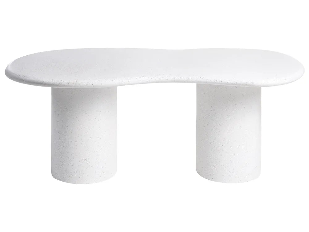 Garden Dining Table 200 cm 110 cm Terrazzo Effect White Terrazzo Chesley