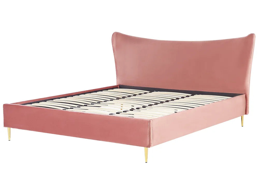 Modern pink upholstered bed frame