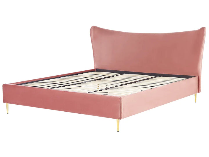 Modern pink upholstered bed frame