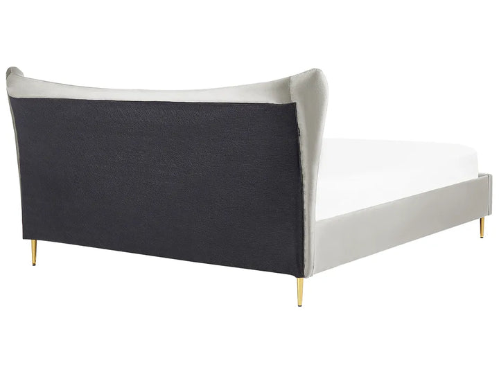 Bed Velvet 180 x 200 cm (EU Super King) Light Grey Daphne