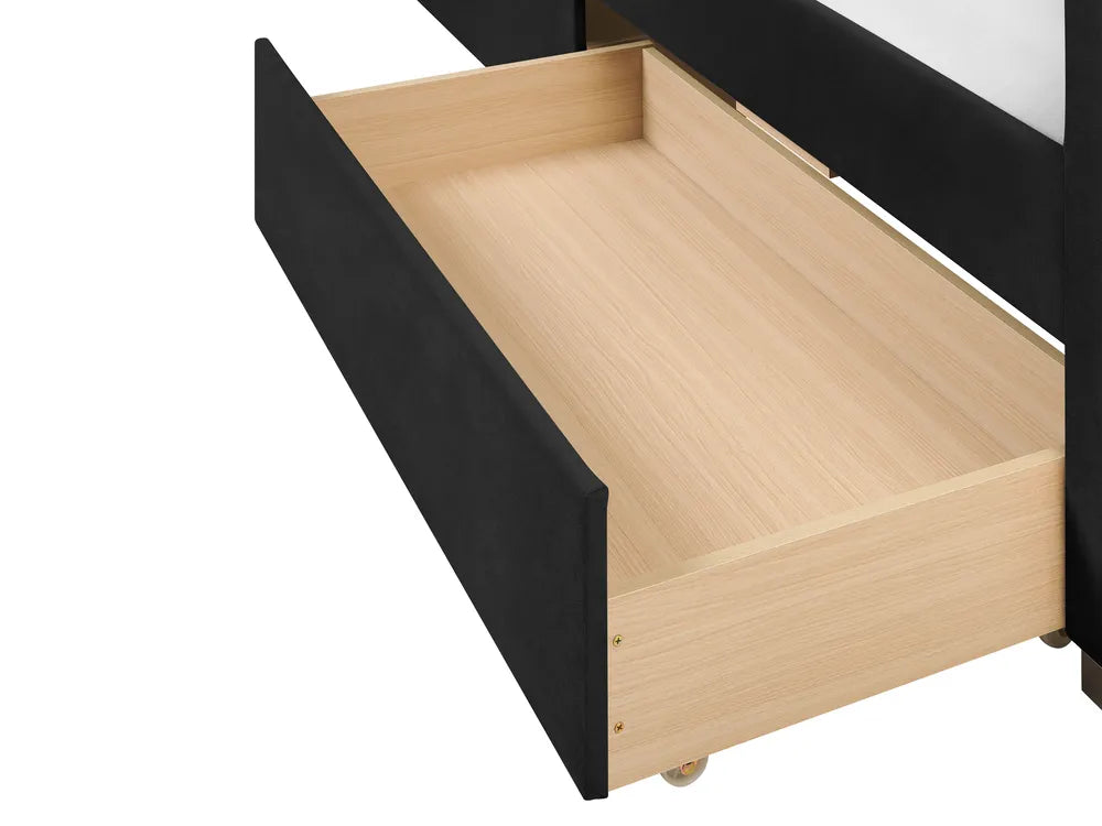 Daybed with Storage Velvet 90 x 200 cm (EU Single) Black Oneita