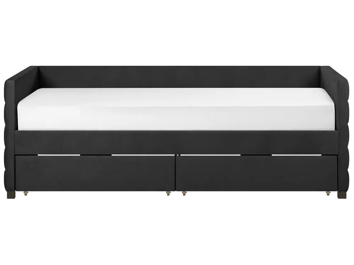 Daybed with Storage Velvet 90 x 200 cm (EU Single) Black Oneita
