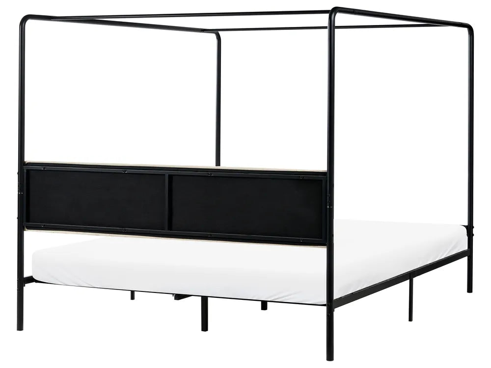 Four Poster Bed Metal 180 x 200 cm (EU Super King) Black Marianna