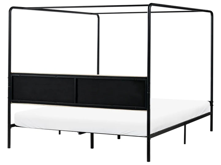 Four Poster Bed Metal 180 x 200 cm (EU Super King) Black Marianna