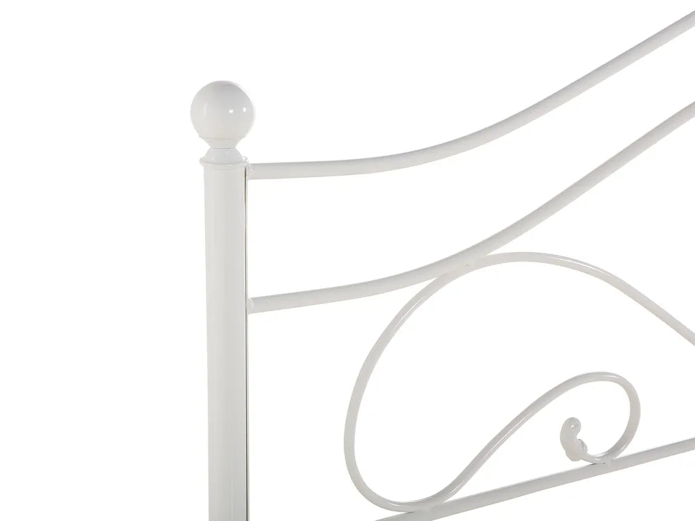 Bed Metal 160 x 200 cm (EU King Size) White Nelsie