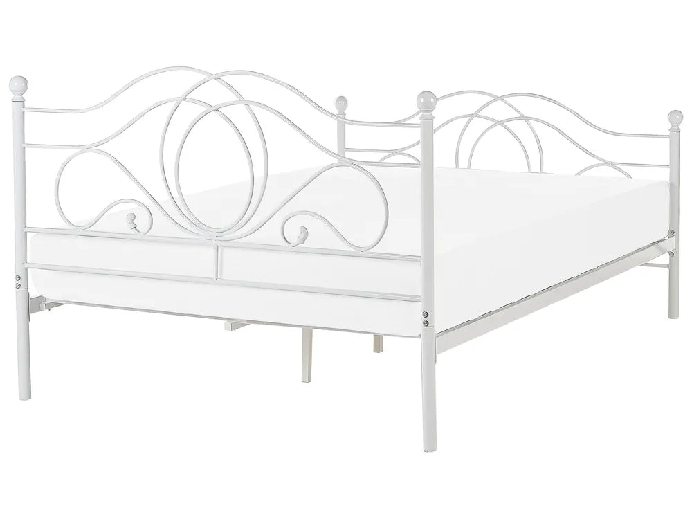 Bed Metal 160 x 200 cm (EU King Size) White Nelsie
