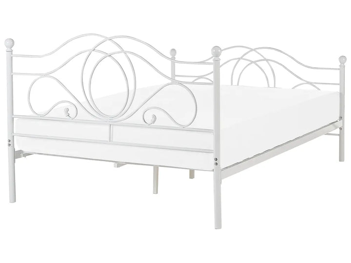 Bed Metal 160 x 200 cm (EU King Size) White Nelsie