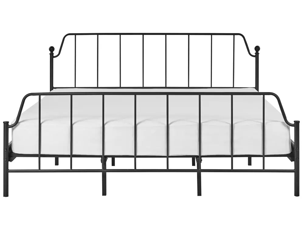 Metal bed with slatted base black