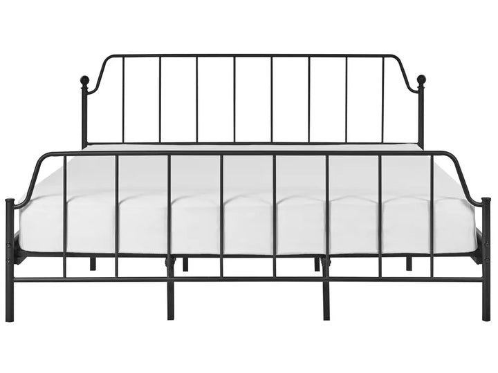Metal bed with slatted base black