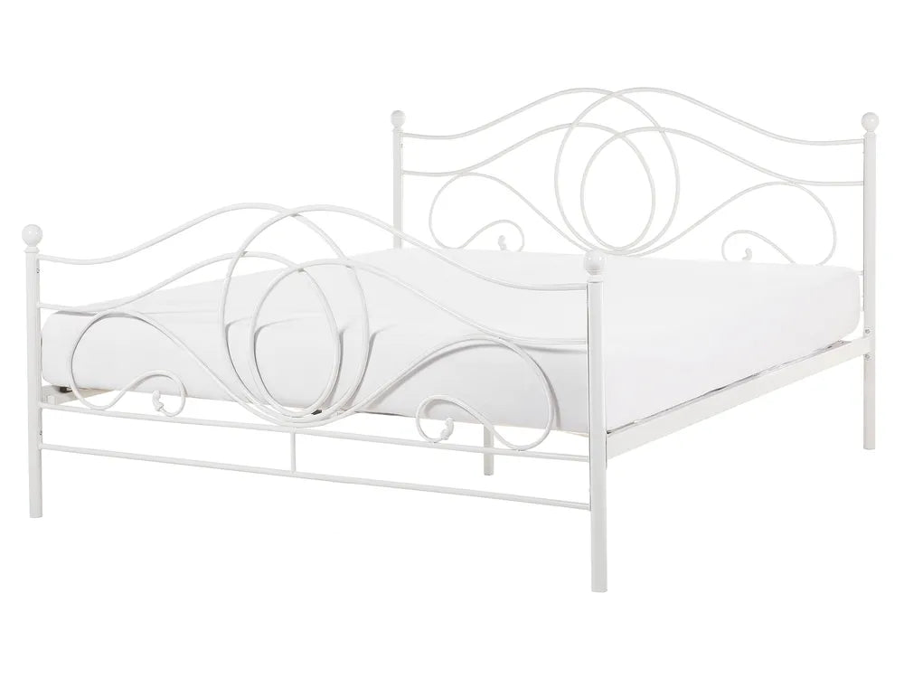 White metal EU king size bed