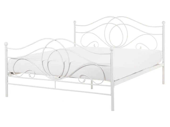 White metal EU king size bed