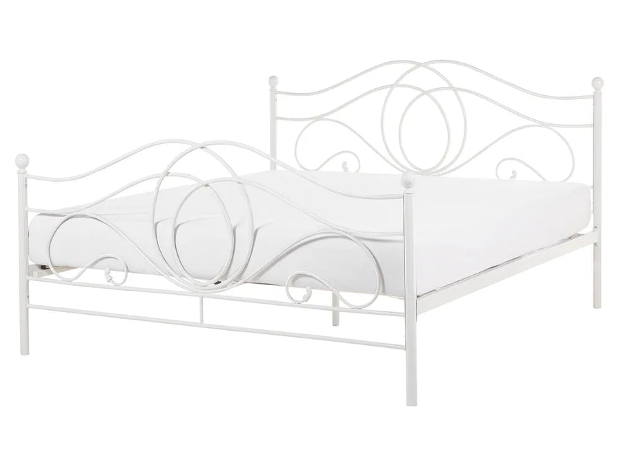 White metal EU king size bed