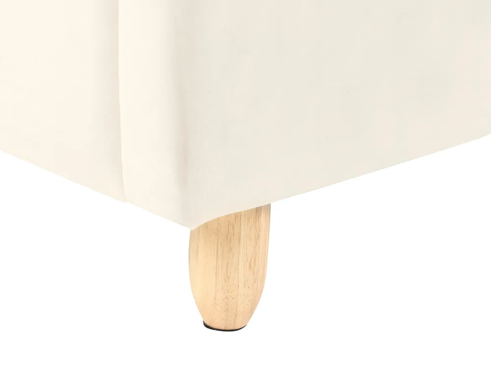 Kids Bed Cloud Velvet 90 x 200 cm (EU Single) Light Beige Sutter