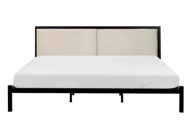 Modern beige and black bed frame